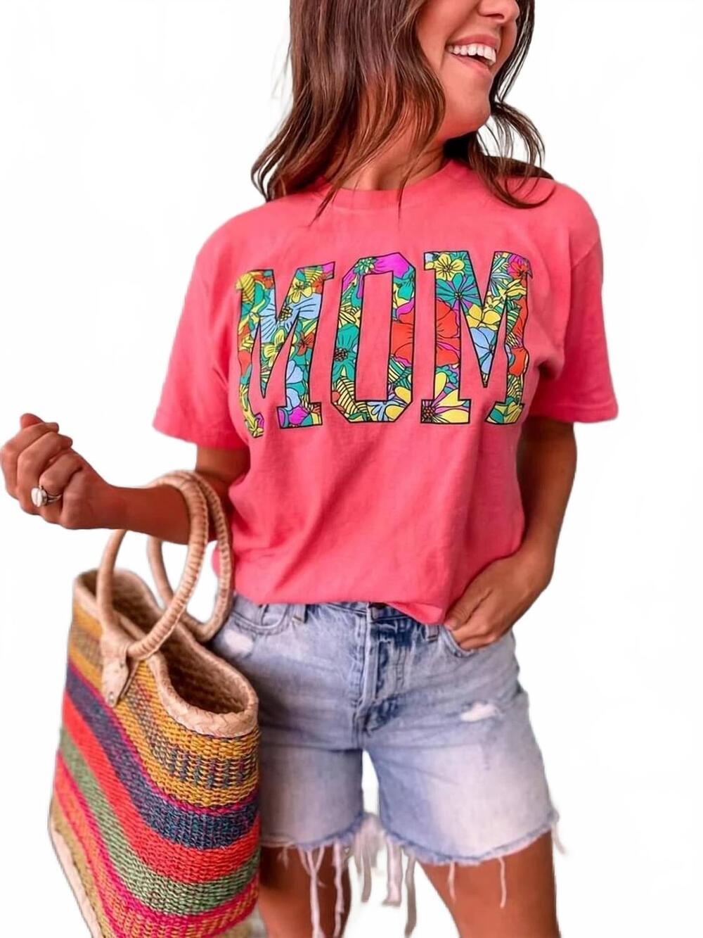 NEW OLIVER & OTIS tropical mom graphic tee in watermelon